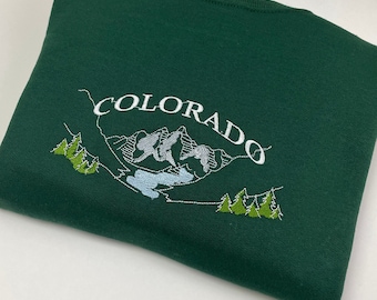 Colorado Embroidered Sweatshirt, Colorado sweatshirt, Colorado Mountain Sweatshirt