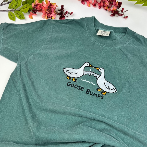 Goose t-shirt- Goose Embroidered T-shirt- Funny shirt- Comfort colors T-shirt