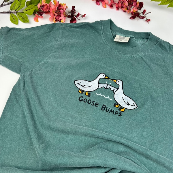 Embroidered Goose T-shirt - Funny Comfort Colors Tee