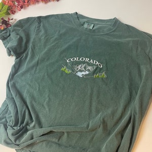 Colorado Embroidered T-Shirt, Colorado Tee, Colorado Mountain Unisex Tee