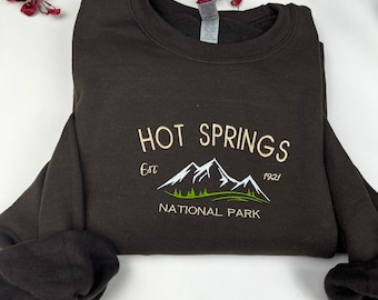 Hot Springs National Park Embroidered Crewneck-embroidered Crewneck-National Park Sweatshirt