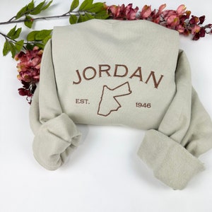 Jordan Embroidered Crewneck Sweatshirt - Custom Country Sweatshirt (MAP)