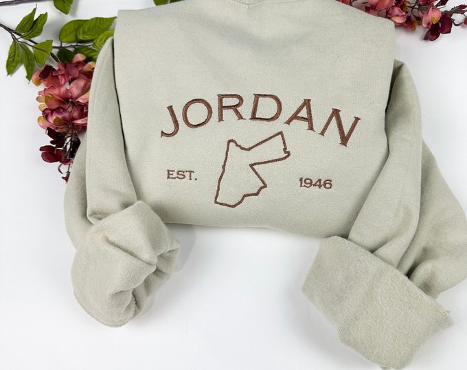 Jordan Embroidered Crewneck Sweatshirt - Custom Country Sweatshirt (MAP)