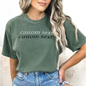 Personalized Comfort Colors T-Shirt, Custom Embroidered T-Shirts, Embroidered Comfort Colors Tee, Custom Embroidery,  Mother&#39;s Day Gift