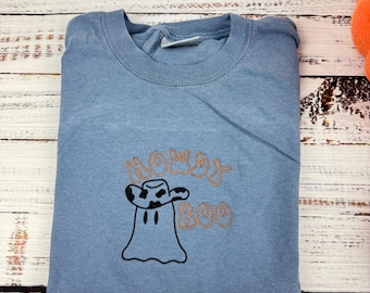 Cowboy-Geister-T-Shirt mit Stickerei, Western-Halloween-T-Shirt in bequemen Farben