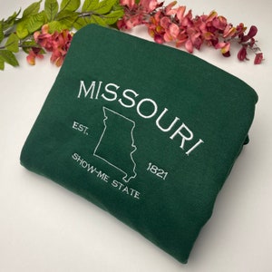 Missouri Shirt Embroidered Missouri T-Shirt and Sweatshirt