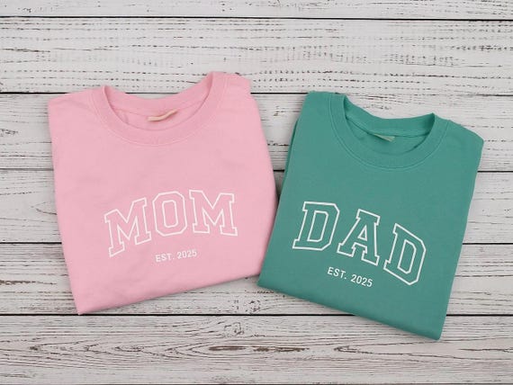 Custom embroidered Mom t-shirt -  Dad Embroidered T-shirt. Comfort Colors Embroidered T-shirt  - Mother’s Day Gift - Father's Day