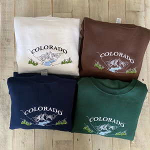 Colorado Embroidered Sweatshirt, Colorado sweatshirt, Colorado Mountain Sweatshirt