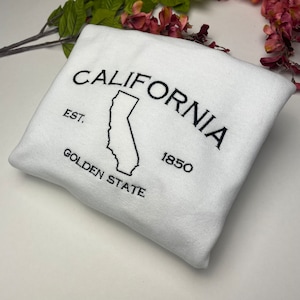 Sweat-shirt brodé California - T-shirt et sweat-shirt California - (Carte)