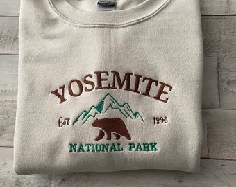 Yosemite National Park Embroidered Crewneck-embroidered Crewneck-National Park Sweatshirt