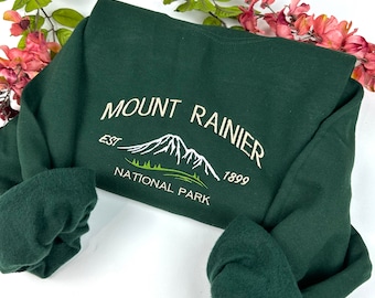 Mount Rainier National Park Embroidered Crewneck Sweatshirt