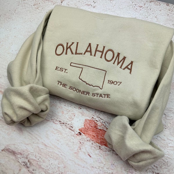 Oklahoma Embroidered T-Shirt and Sweatshirt