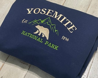 Yosemite National Park Embroidered Crewneck-embroidered Crewneck-National Park Sweatshirt