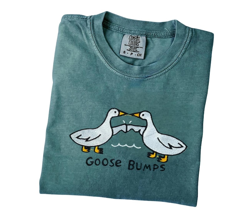 Embroidered Goose T-shirt - Funny Comfort Colors Tee image 2