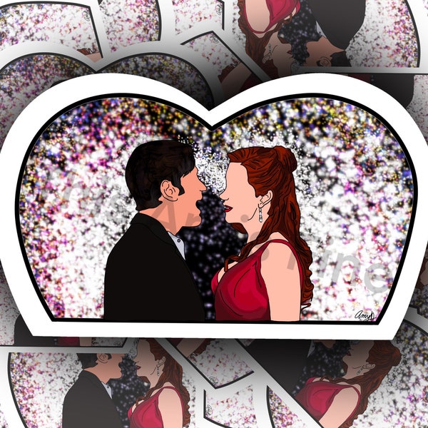 Christian and Satine sticker, Moulin Rouge, love story, romantic musical, Musical sticker, diecut sticker, couple sticker, movie sticker