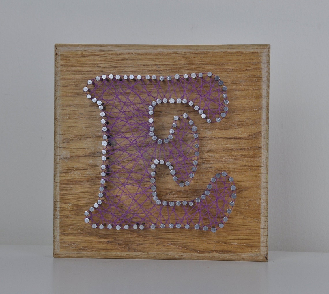 Nail and Thread Letters String Art Wall Art Personalised Etsy