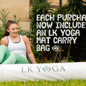 Eco-friendly Yoga Mat BUNDLE Bag & strap included Yoga mat with alignment lines, cushioning and non-slip grip from a small UK based brand image 1