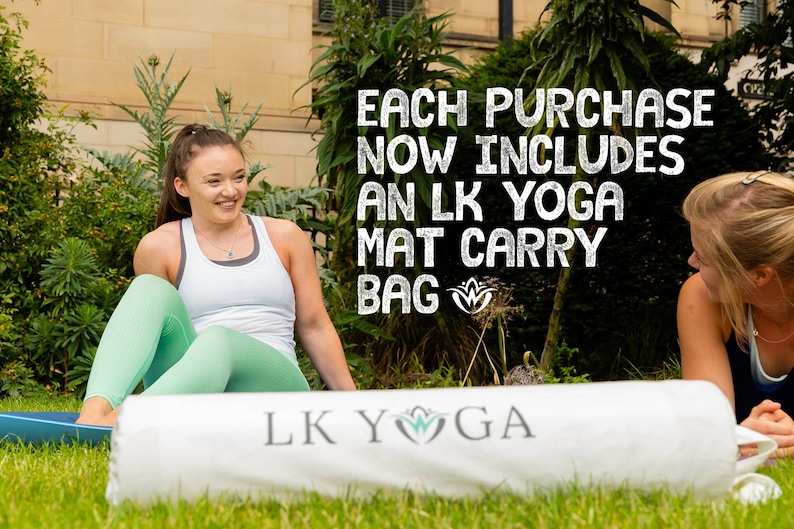 Eco-friendly Yoga Mat BUNDLE Bag & strap included Yoga mat with alignment lines, cushioning and non-slip grip from a small UK based brand image 1