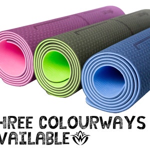 Eco-friendly Yoga Mat BUNDLE Bag & strap included Yoga mat with alignment lines, cushioning and non-slip grip from a small UK based brand image 3
