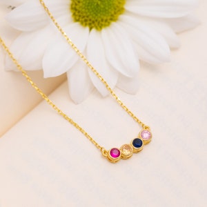 Birthstone Necklace, Personalized Birthstone Necklace, Family Birthstone Necklace, Gold Birthstone Necklace,Birthday Gift,Necklace for Women