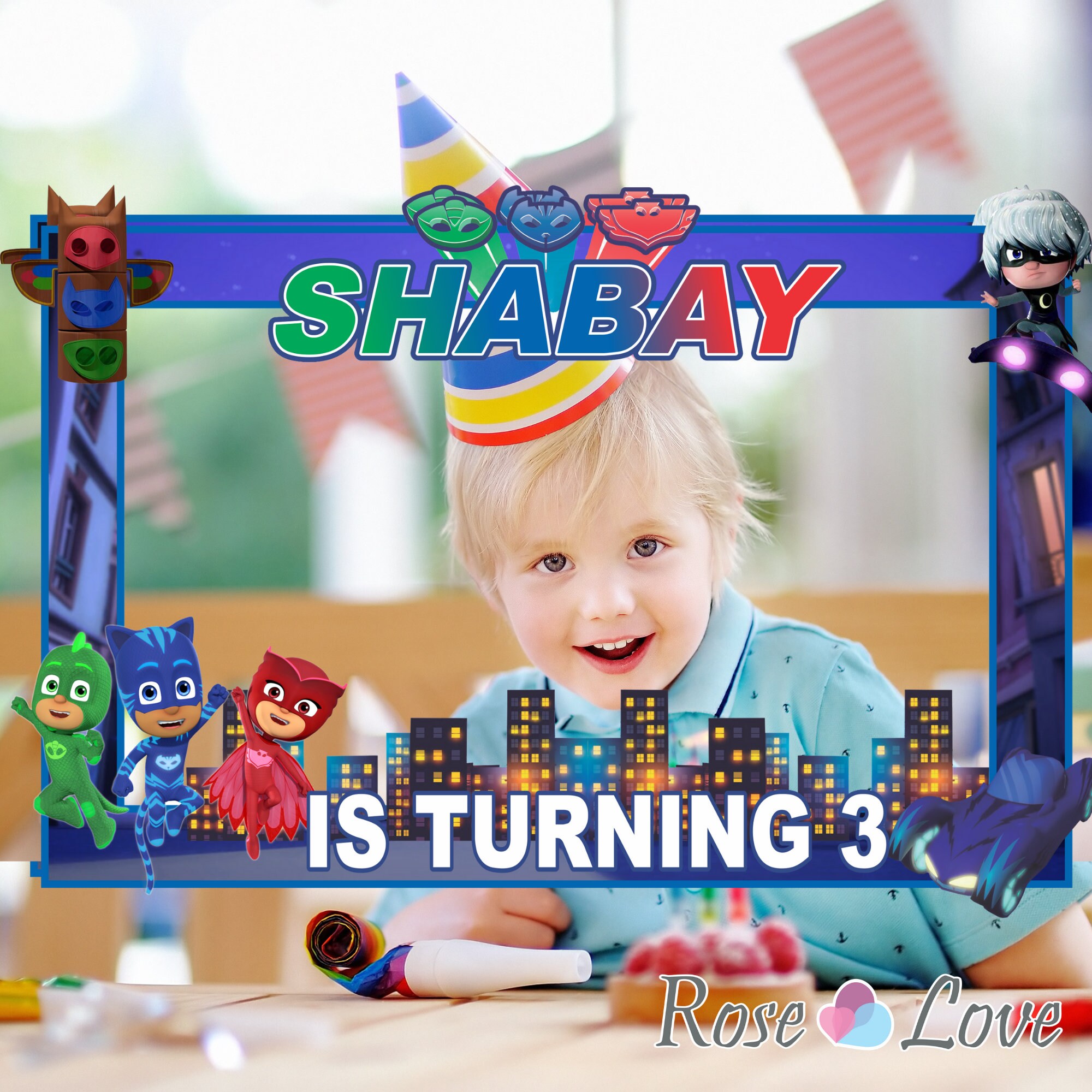 PJ Masks Photo Booth frame PJ Masks Birthday Photobooth Etsy