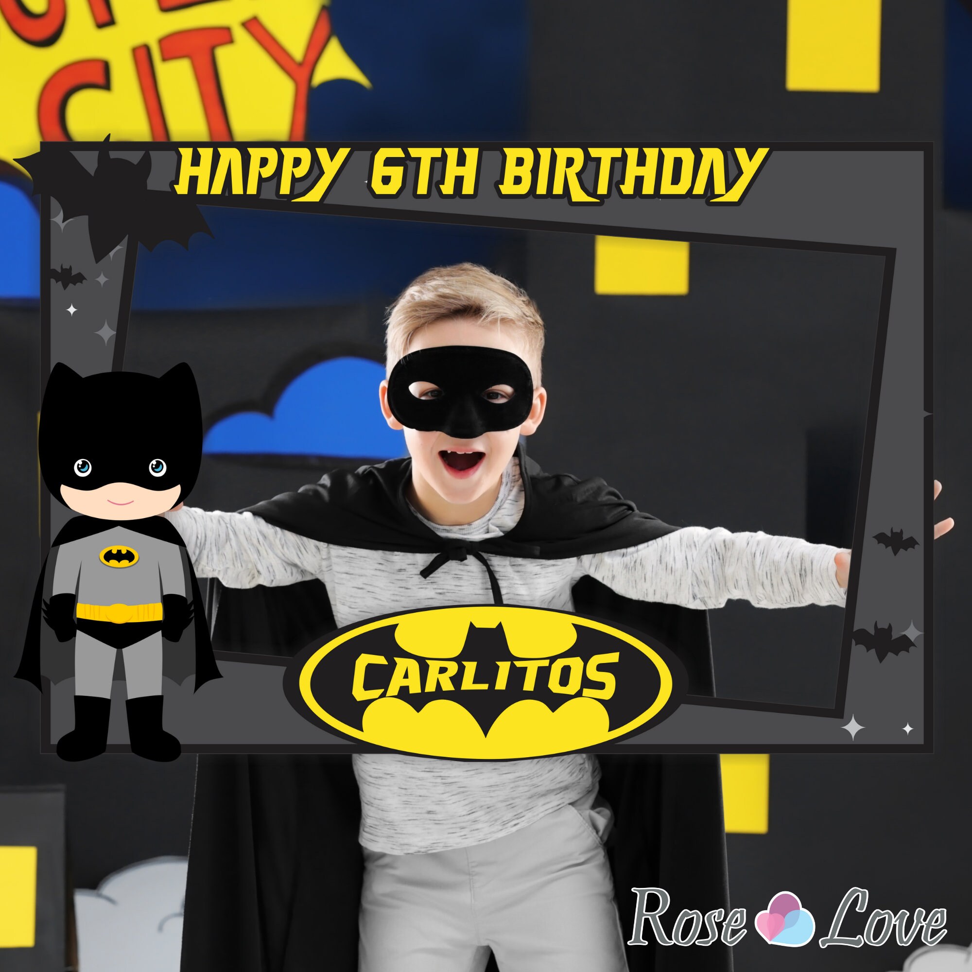 Printable Batman Photo Booth frame Batman Party props | Etsy