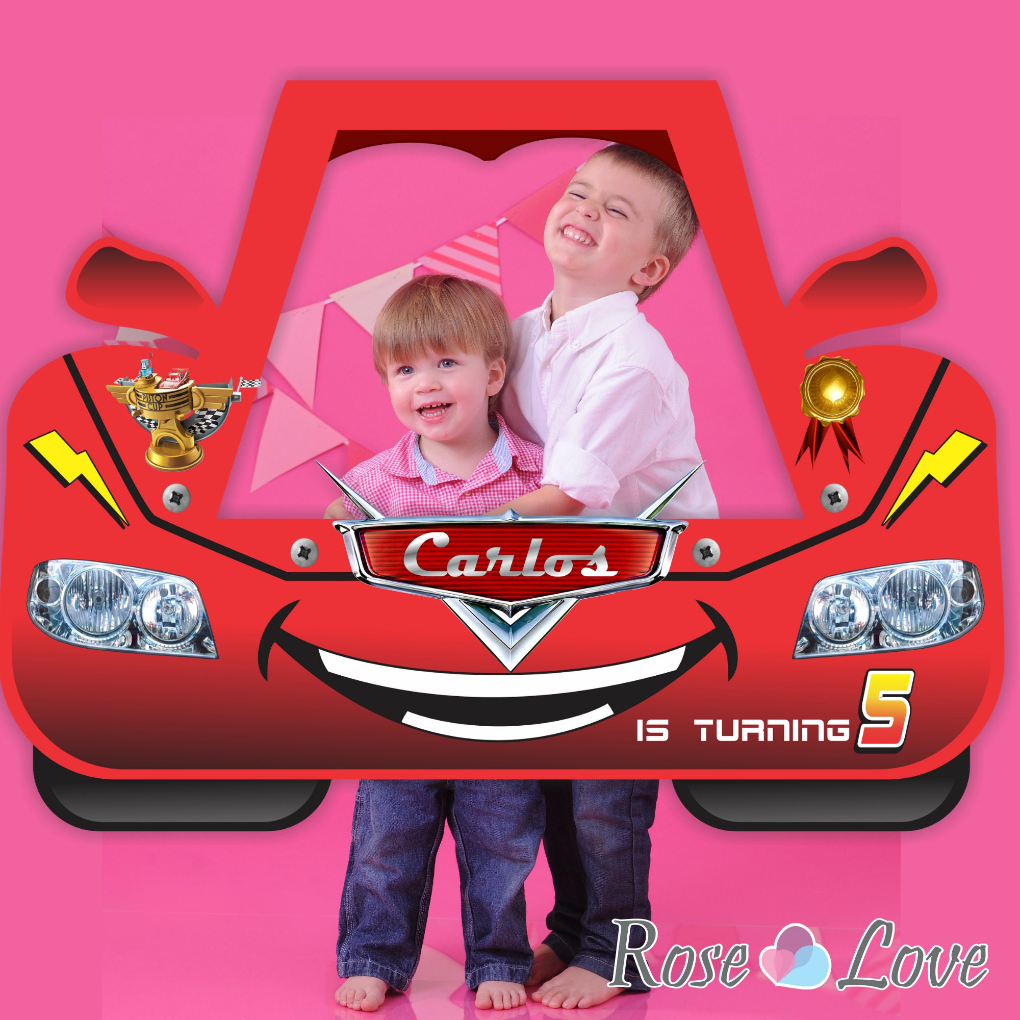 Car Photo Booth Frame Cars Party Prop Birthday Backdrop Etsy