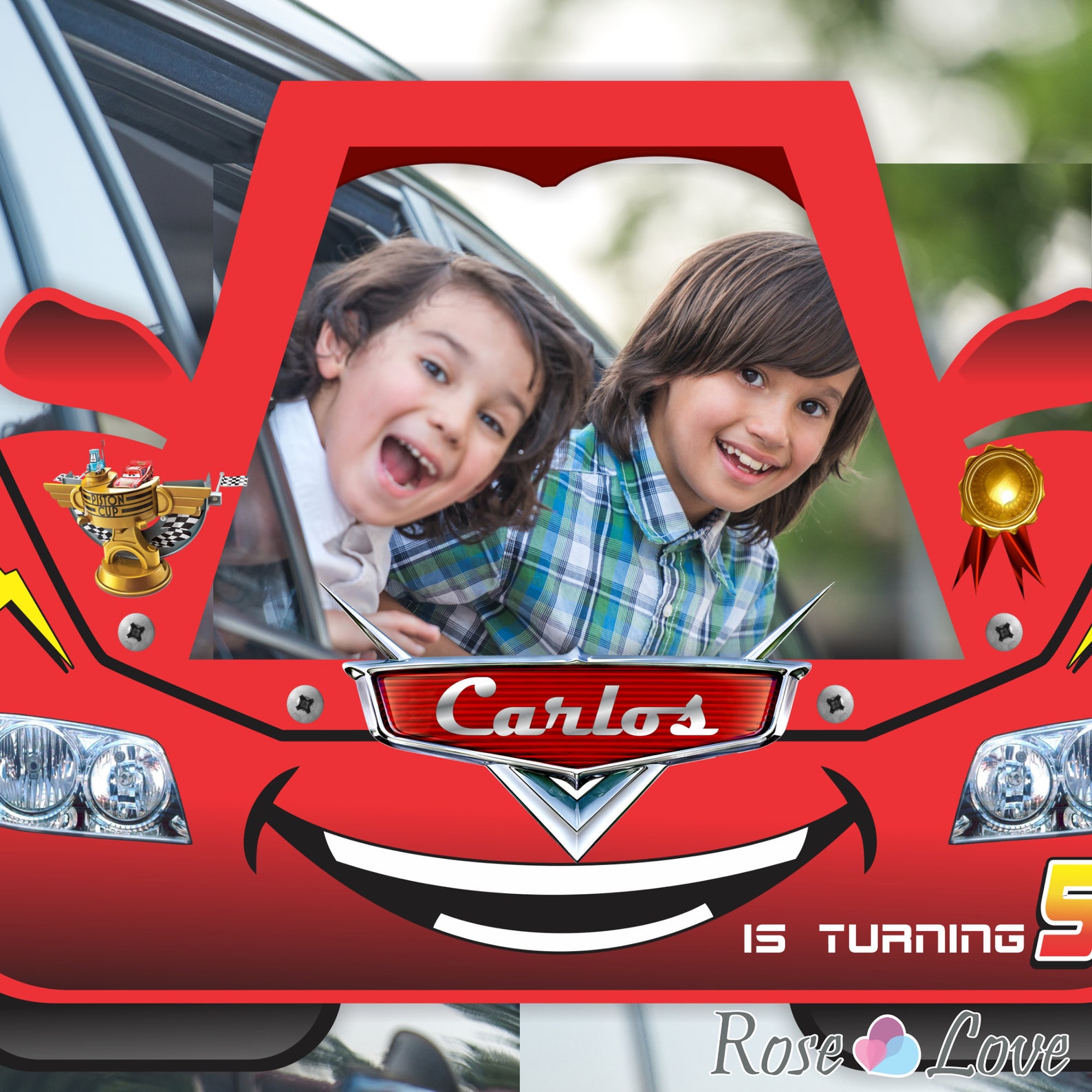 Car Photo Booth Frame Cars Party Prop Birthday Backdrop Etsy