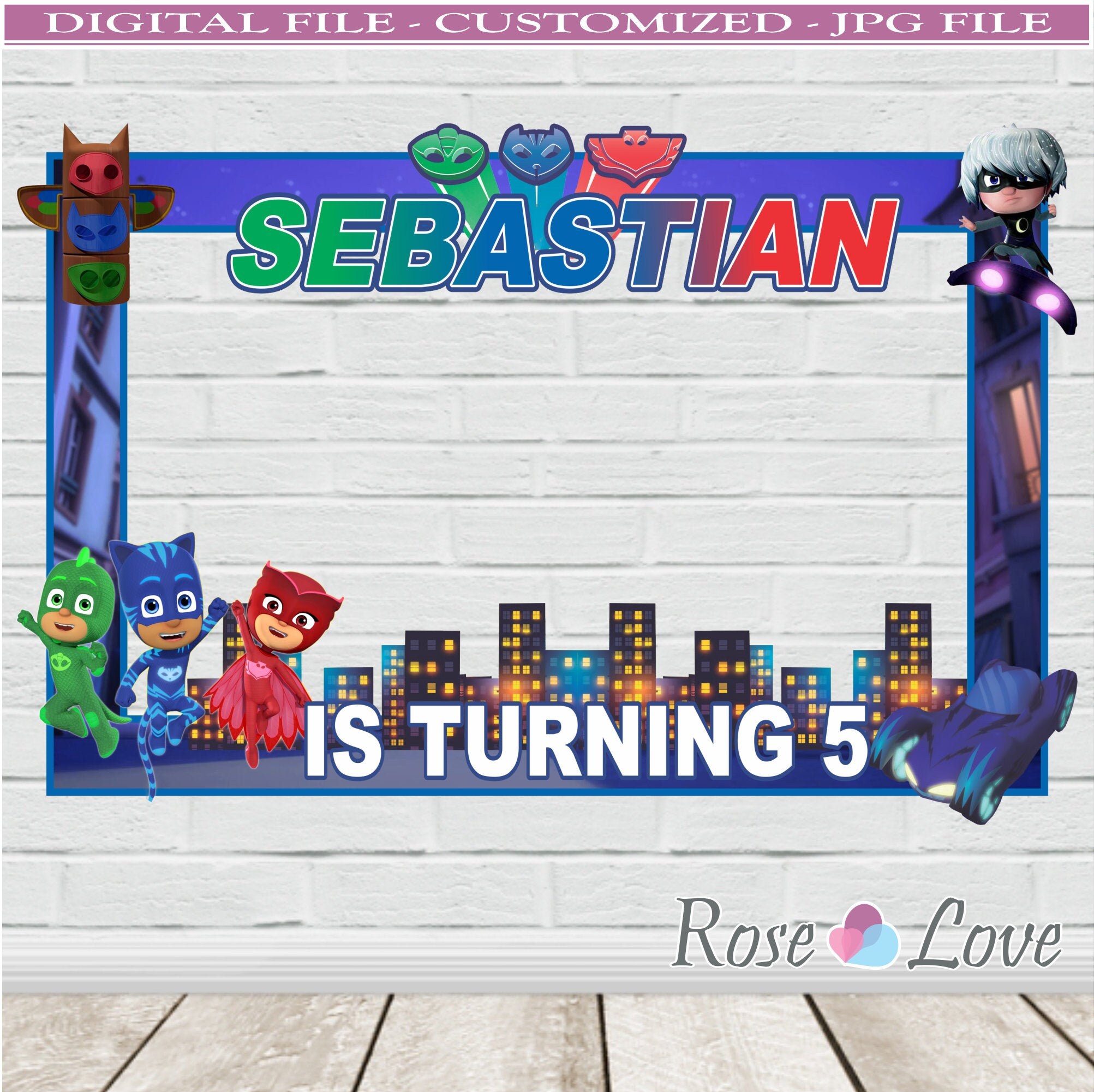 PJ Masks Photo Booth frame PJ Masks Birthday Photobooth Etsy