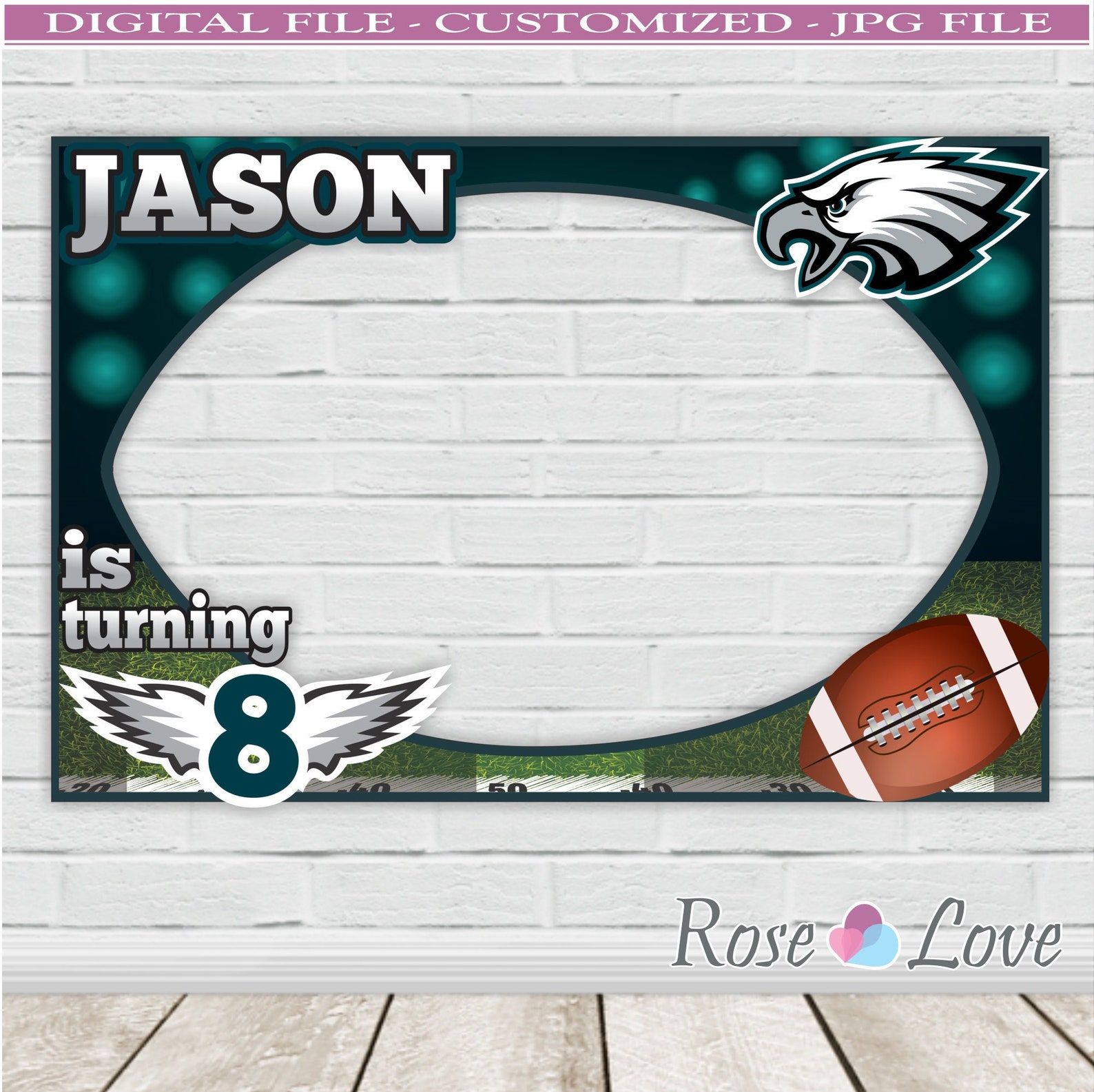Printable Football Photo Booth Frame Birthday Decoration Etsy