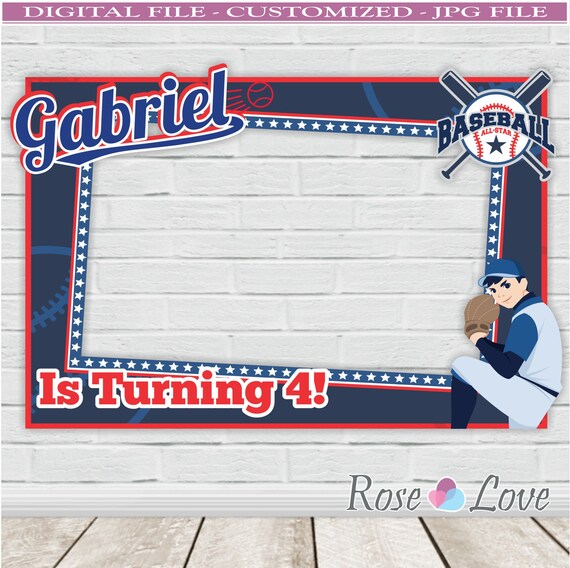 Printable Baseball Photo Booth Frame Baseball Birthday | Etsy