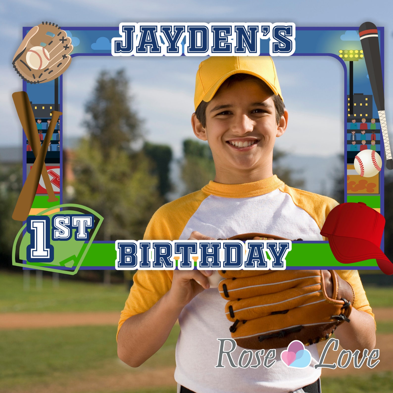 Printable Baseball Photo Booth Frame Baseball Birthday Etsy