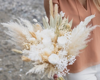 Bridal Bouquet, Wedding Bouquet, Floral Arrangement, Dried Flowers, Pampas Bouquet, Boho Bride