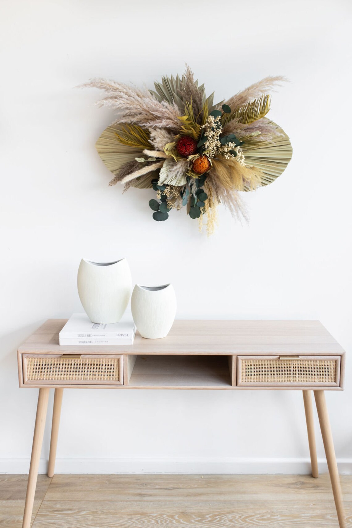 Dried Floral Wall Arrangement Wall Decor Wall Hanging Art Etsy