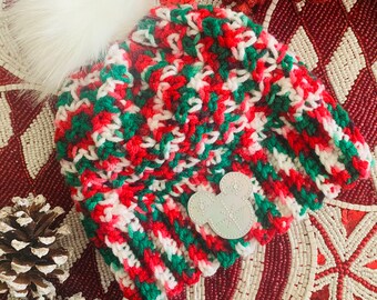 Crochet Mickey Mouse Niños Gorro de Navidad
