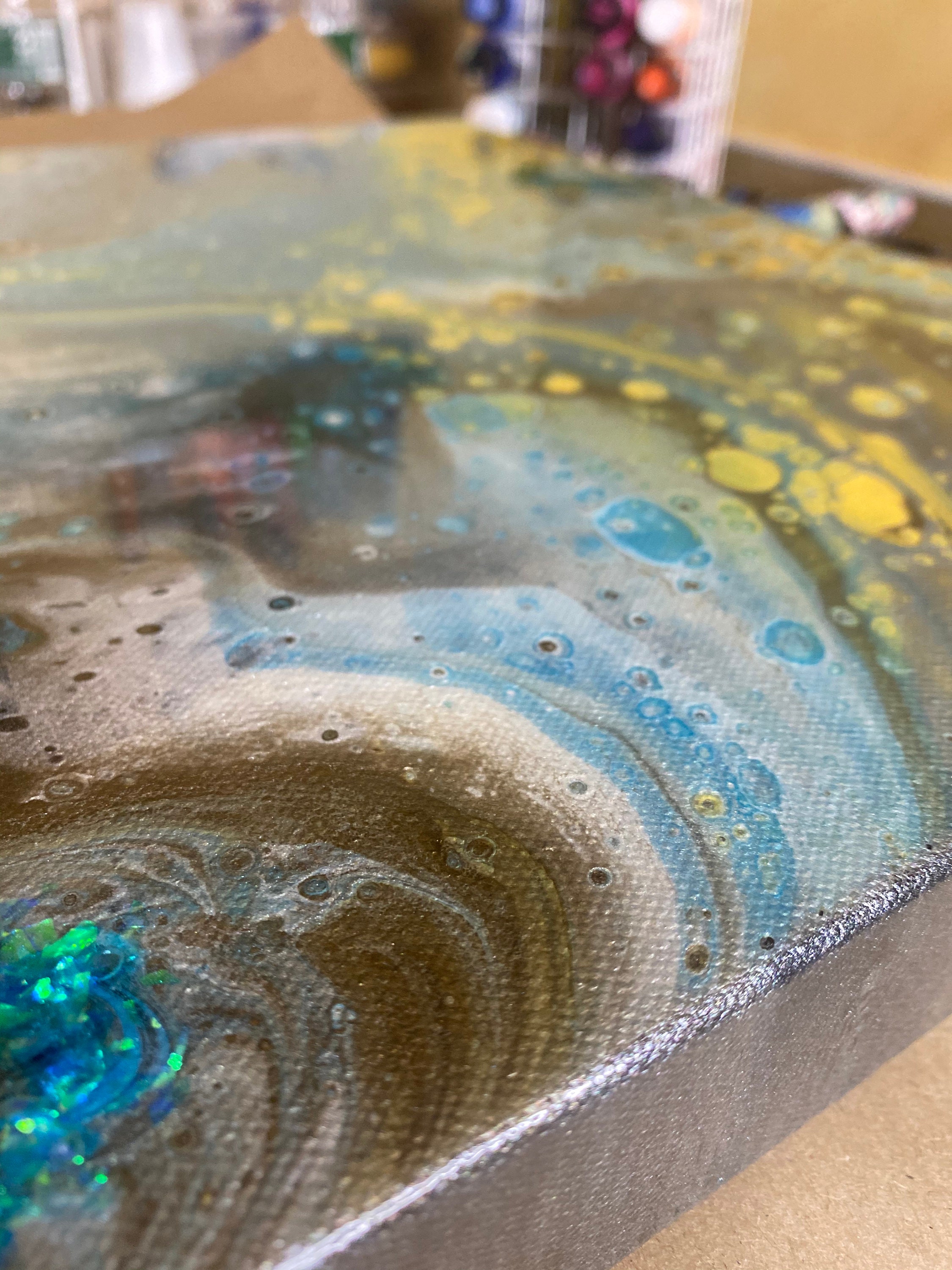 11x14 Acrylic Pour Painting geode Inspired Etsy UK