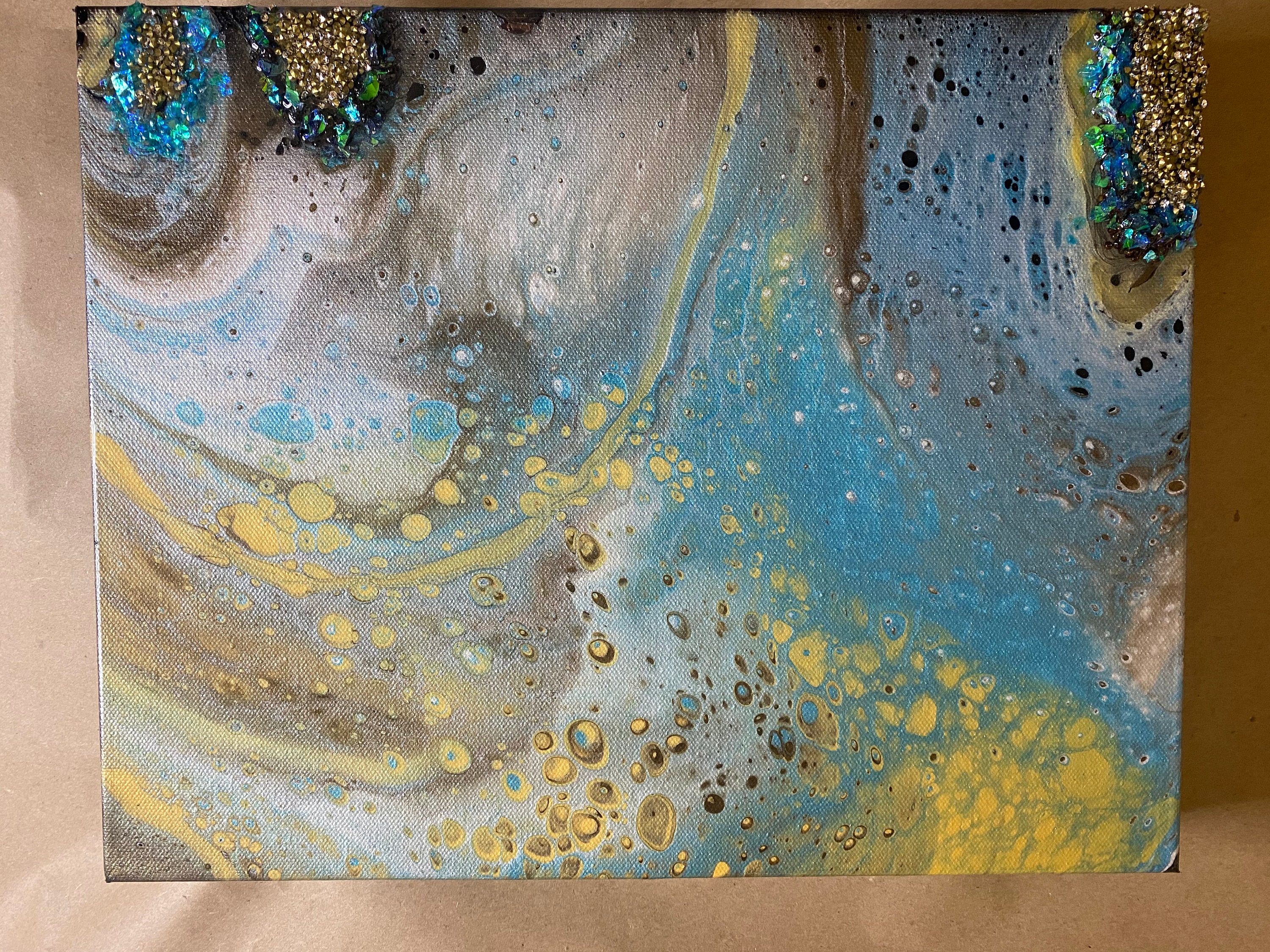 11x14 Acrylic Pour Painting geode Inspired Etsy UK