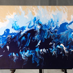 20x16 Ocean acrylic pour
