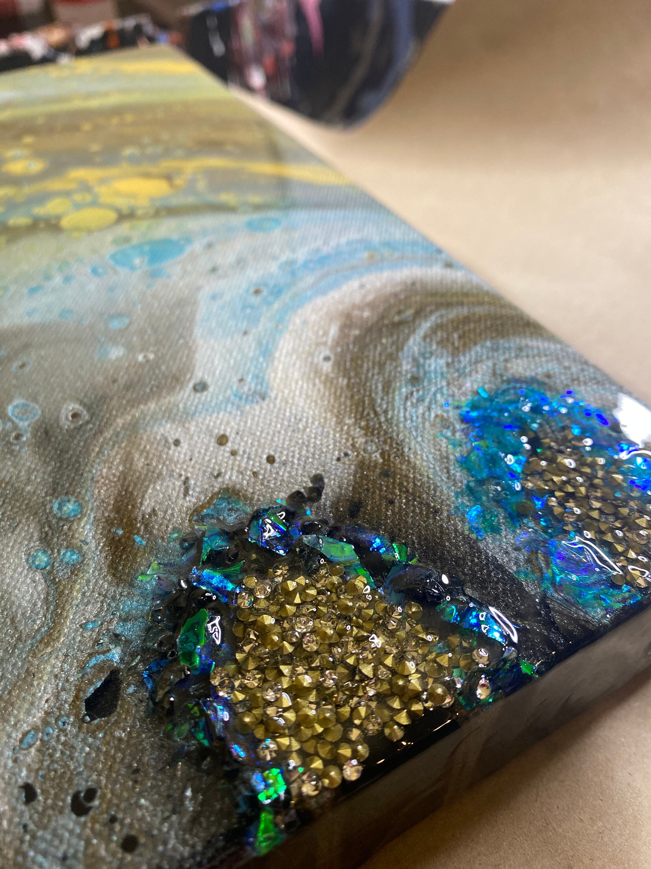 11x14 Acrylic Pour Painting geode Inspired Etsy UK