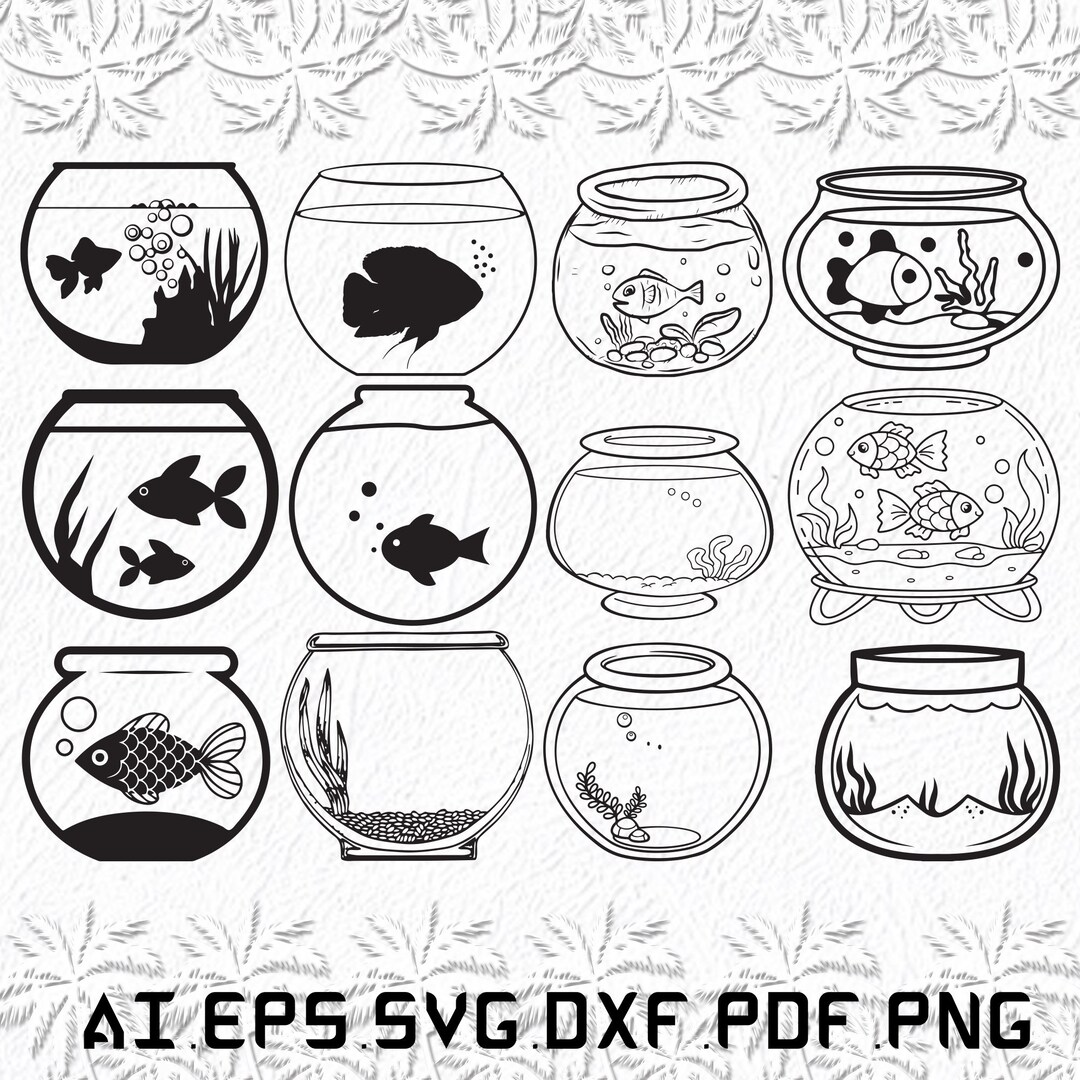Fish Bowl Svg, Fish Bowls Svg, Fish Svg, Bowl, Pet, SVG, Ai, Pdf, Eps