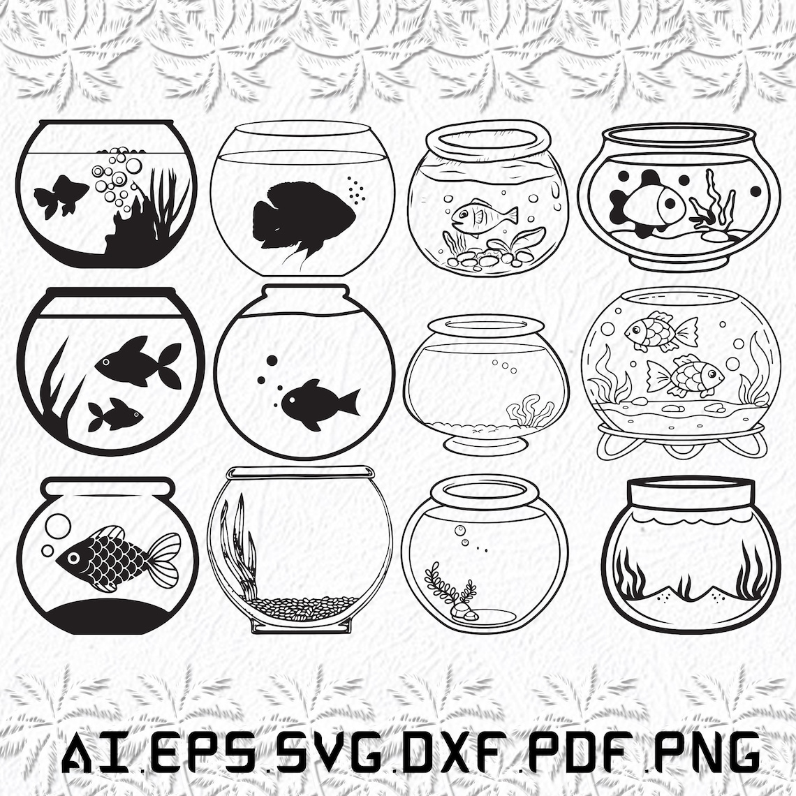 Fish Bowl Svg Fish Bowls Svg Fish Svg Bowl Pet SVG Ai Etsy