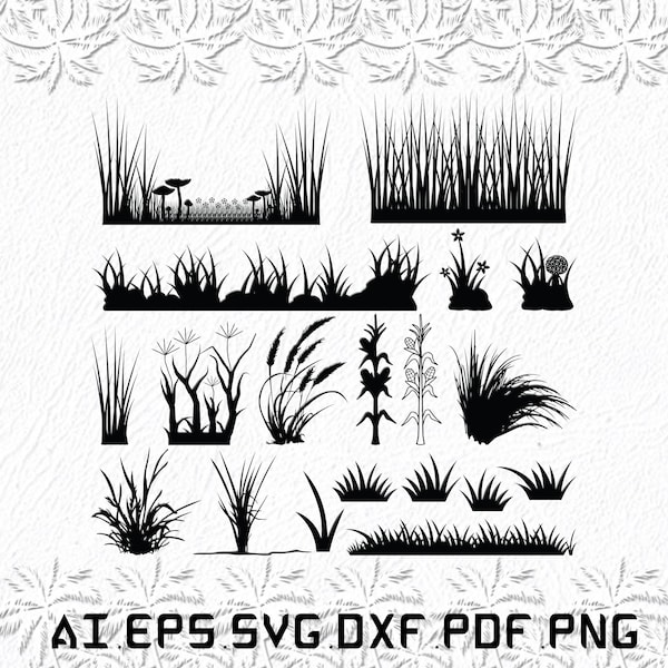 Garden grass svg, Grass field svg, Grass svg, Mushroom grass, Mushroom, SVG, ai, pdf, eps, svg, dxf, png