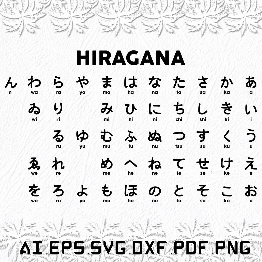 Hiragana Alphabet Svg, Hiragana Alphabets Svg, Letter Svg, Hiragana