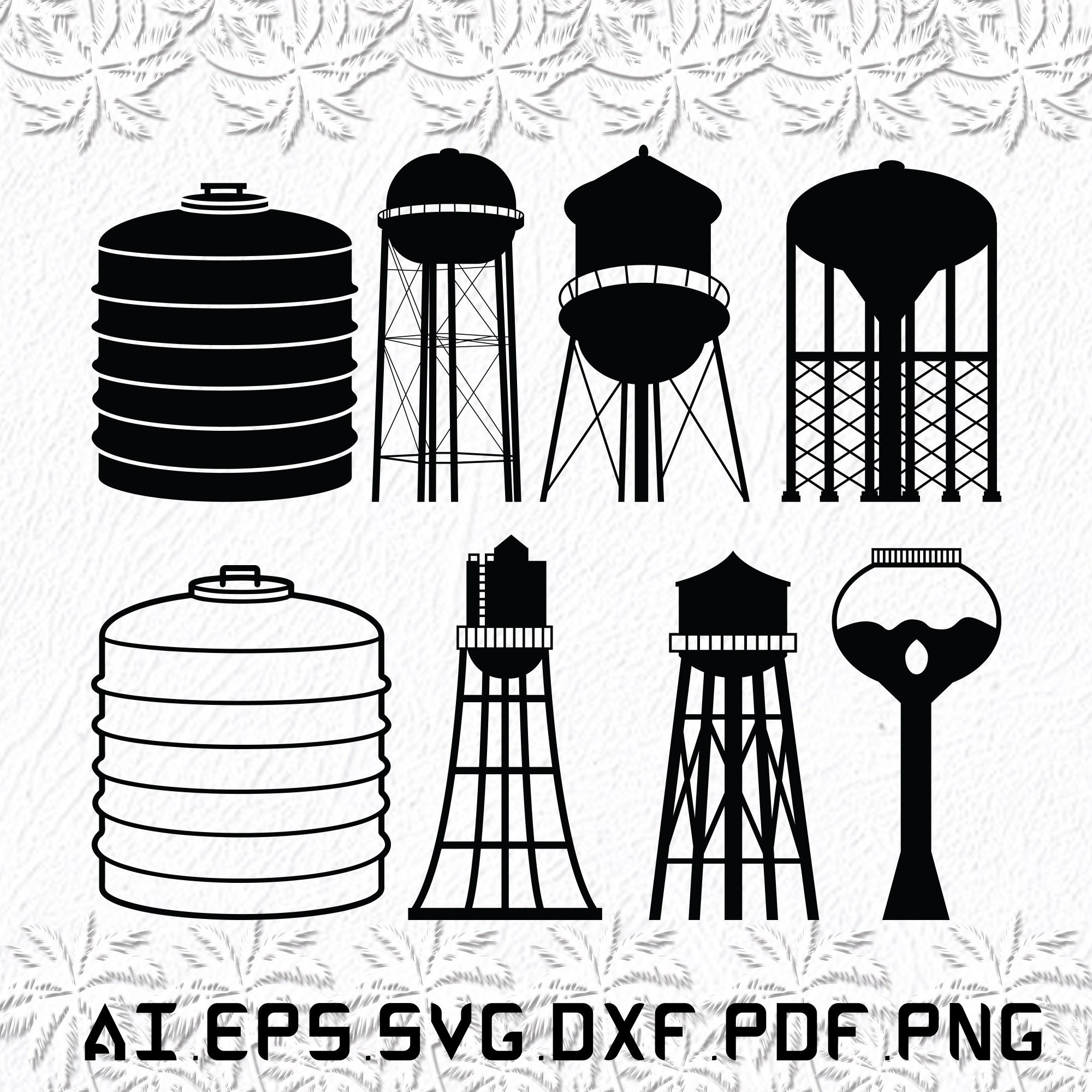 Water Tower Svg Water Svg Tower Svg Farm Town SVG Ai Etsy UK