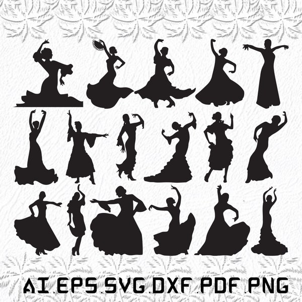 Flamenco Dancer svg, Flamenco svg, Dancer svg, Dance, Spain, SVG, ai, pdf, eps, svg, dxf, png