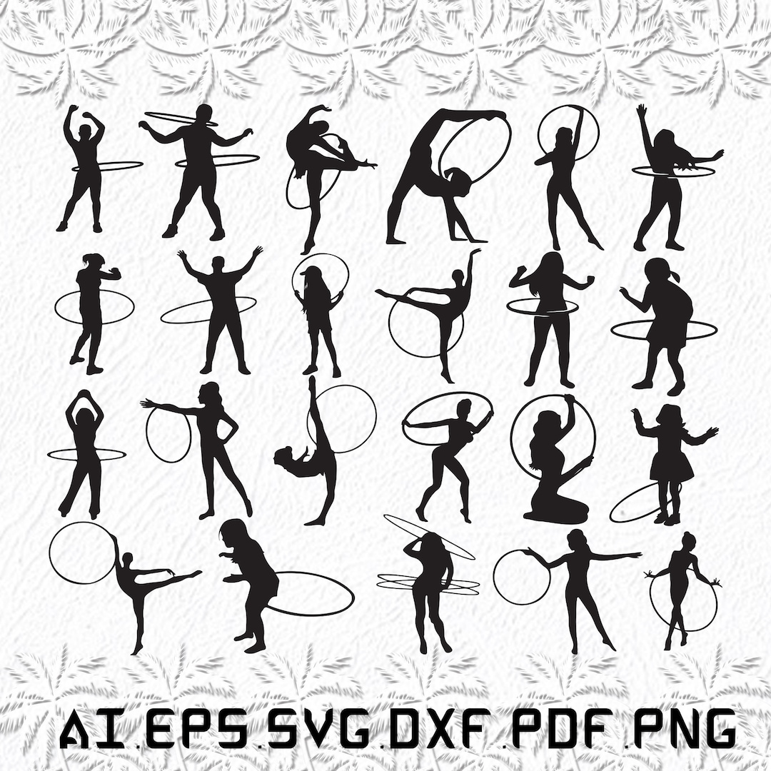 Hula Hoop Svg, Hula Hoops Svg, Hoop Svg, Hula, Fitness, SVG, Ai, Pdf