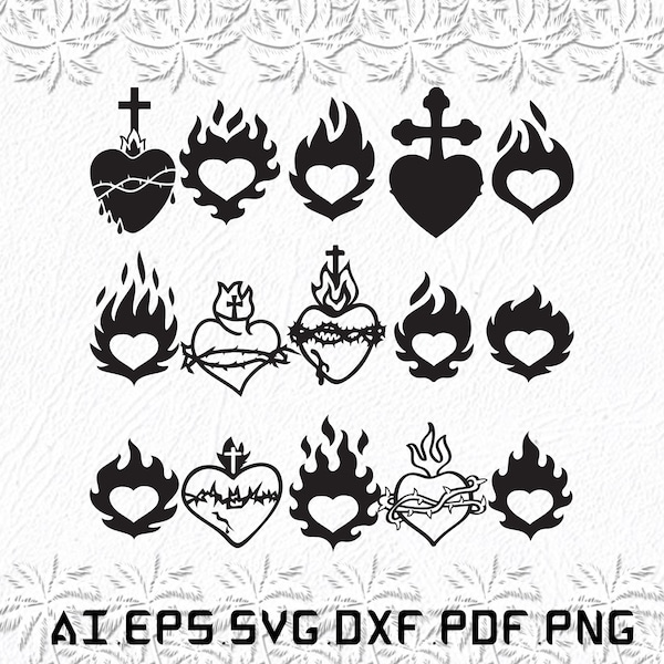 Sacred Heart svg, Sacred Hearts svg, Sacred svg, Hearts, Heart, SVG, ai, pdf, eps, svg, dxf, png