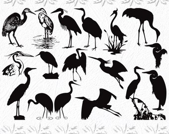 Great heron svg, Black heron svg, Bird heron svg, Heron, Birds, SVG, ai, pdf, eps, svg, dxf, png