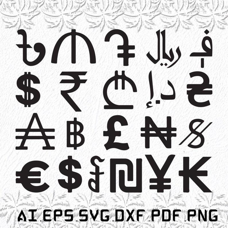 Currency Symbols Svg Currency Symbol Svg Currency Svg Etsy