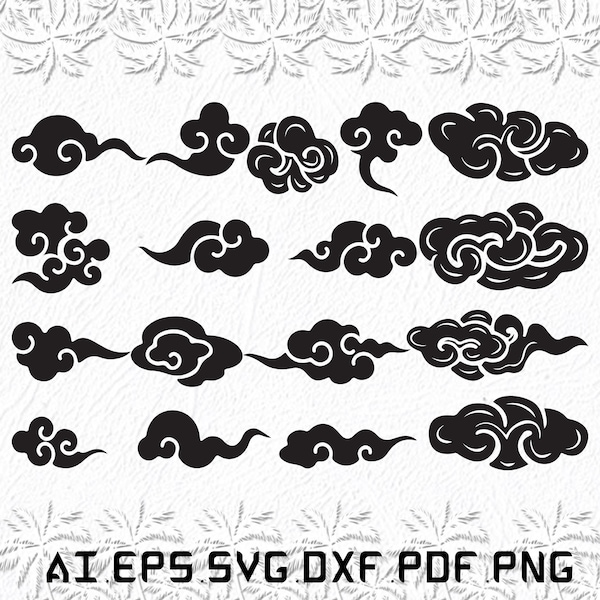 Eastern Chinese svg, Clouds svg, Eastern Chinese Cloud svg, Eastern, Chinese, SVG, ai, pdf, eps, svg, dxf, png